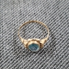 Image 6 : 10K Yellow Gold Ring Ft. Nice Translucent Blue Stone ~ Size 5 ~ Weighs 1 Gram Total