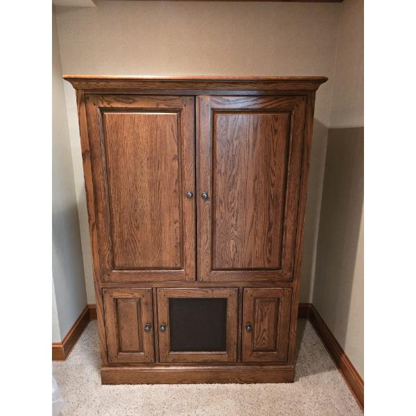 Large Wooden Entertainment Center with Slide in Doors - 47x24.5x66