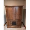 Image 1 : Large Wooden Entertainment Center with Slide in Doors - 47x24.5x66