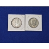 Image 1 : 2 - 90% Silver Half Dollar Coins - 1945 Walking Liberty Half Dollar and 1964 Kennedy Half Dollar