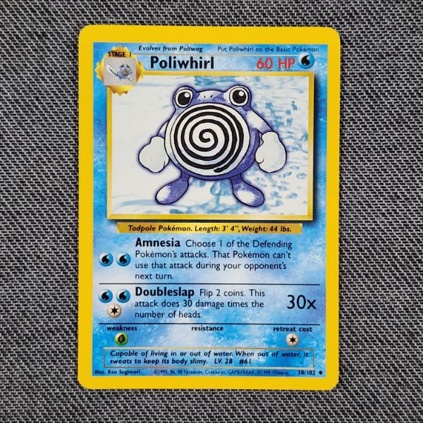 Poliwhirl 38/102 Uncommon Vintage Base Set Pokemon Trading Card in Near Mint Condition!