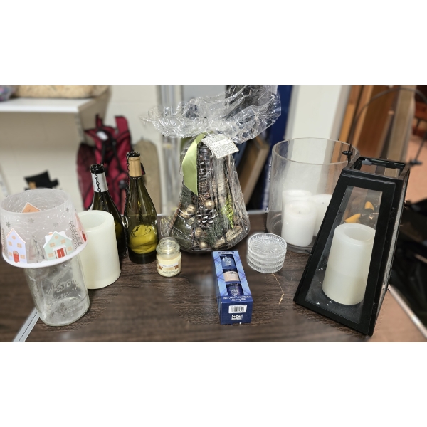 Assorted Candles and Candle Holders