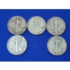 Image 1 : (5) Walking Liberty Silver Half Dollars x2 1941, 1942, x2 1943