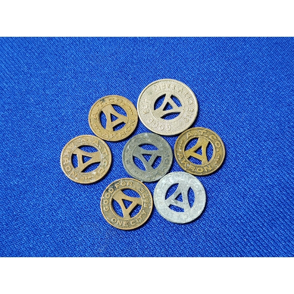 Lot of 7 Assorted Transportation Tokens