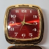 Image 2 : Vintage Phinney Walker Folding Clock with Red & Gold-Tone Accents
