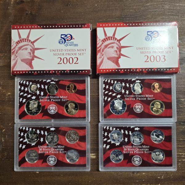 2002 & 2003 United States Silver Proof Sets