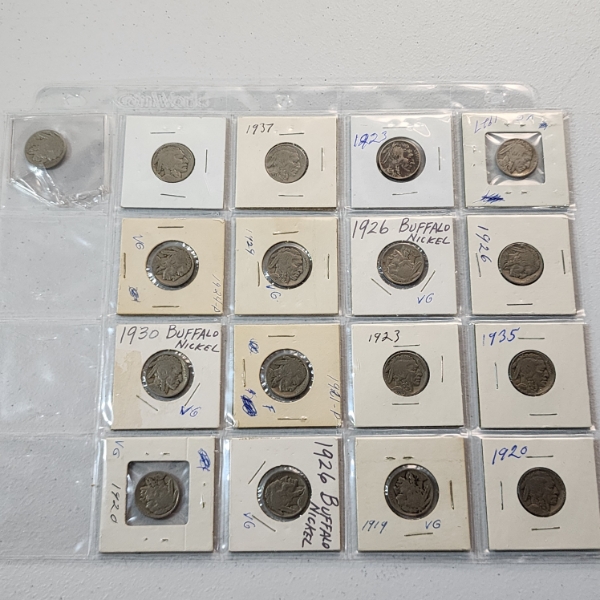 $0.85 Face Value of Assorted Years Buffalo Nickels