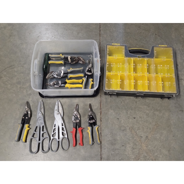 New Stanley Organizer, Large Group Of Snips & Shears