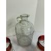 Image 4 : White House Vinegar Glass Bottle with 2 Gorgeous Red Rimmed Wine Glasses