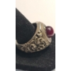Image 3 : Vintage Victorian Style Sterling Silver & Red Stone Ring - Size 10 - Weight: 23.7g