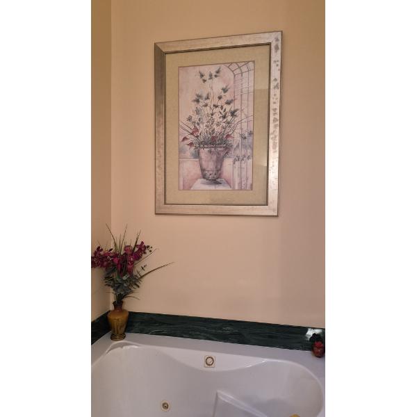 Framed Under Glass - 46 x 33 Overall Floral Print - Excellent condition & Very Decorative