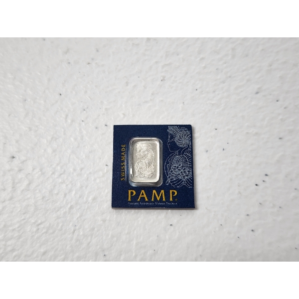 1.0g 999.5 Platinum Bullion Bar - PAMP Suisse Assay Certificate - Sealed