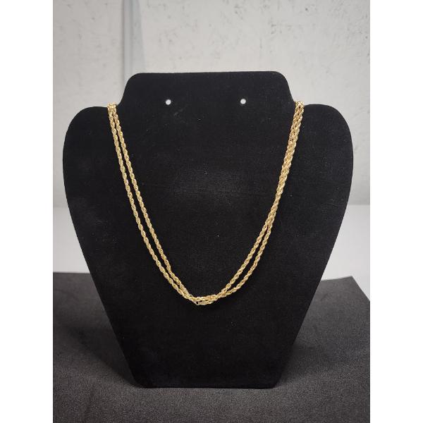 14K Gold Twist Rope Chain 36" Necklace Total Weight: 5.4g