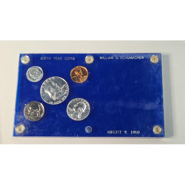 1960 U.S Coin Set In Acrylic Display