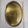 Image 5 : Decorative Items featuring a Vintage Wood-Framed Wall Mirror with Gold-Tone Convex Oval Mirror