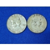 Image 1 : x2 90% Silver Franklin Half Dollars: 1952 and 1951- FV: $1.00