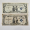 Image 1 : TWO United States Blue Seal *STAR NOTES* $1 Silver Certificates - Face Value $2.00
