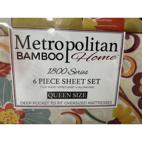 Metropolitan Home 1800 Series Bamboo 6 Piece Sheet Set Queen Size