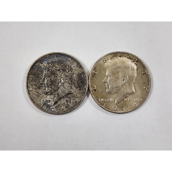 Two 90% Silver Kennedy Half Dollars ~ $1.00 Face Value