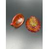 Image 4 : Degenhart Glass Hen on Nest - Orangish/Red color - ~2 inches 