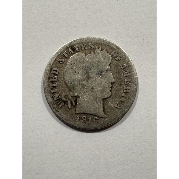 Incredible 1916-S United States Barber Silver Dime - A Great Piece Of History & Incredible Coin