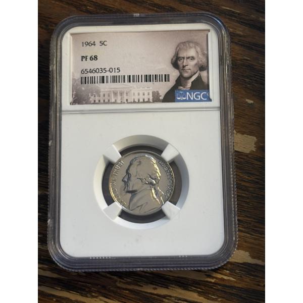 NGC 1964 5C PF 68 Jefferson Nickel 