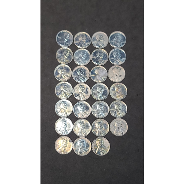 Assorted Years Steel Pennies - Face Value: 0.27 Cents