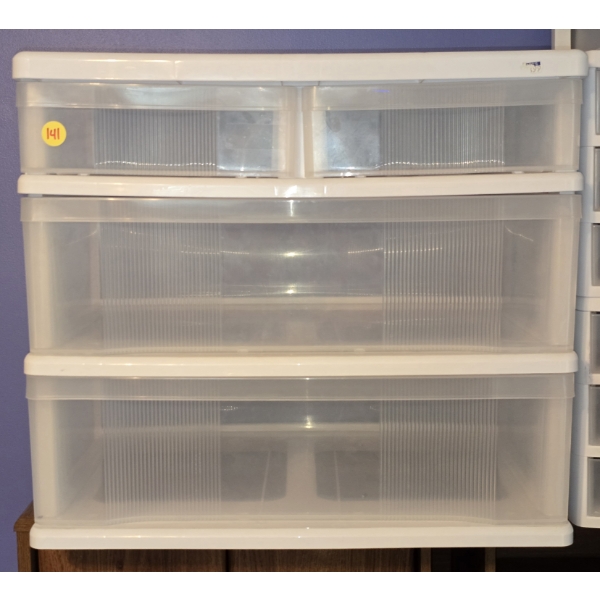 Plastic 4 Drawer Storage Container - 2 Small Drawers, 2 Large Drawers - 24"x16"x21"