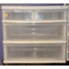 Image 1 : Plastic 4 Drawer Storage Container - 2 Small Drawers, 2 Large Drawers - 24"x16"x21"