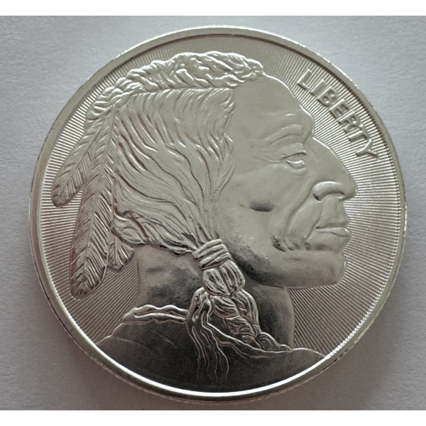 One Troy Ounce .999 Fine Silver Indian Buffalo Round ~ MINT UNCIRCULATED!