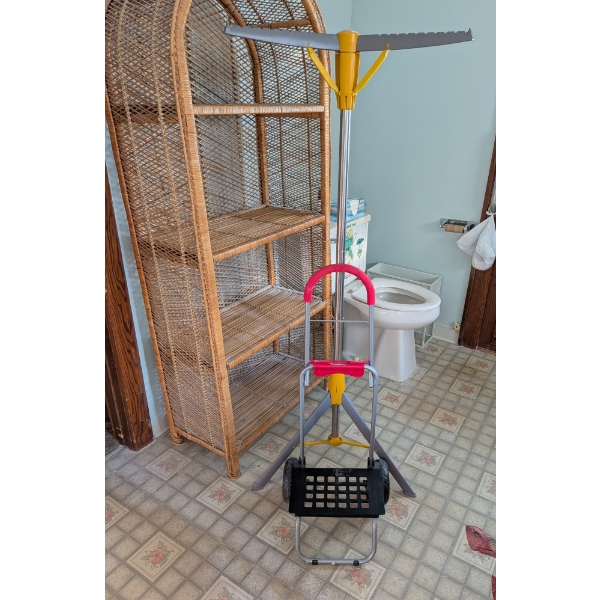Small Hand Cart And Foldable Clothes Drying Rack