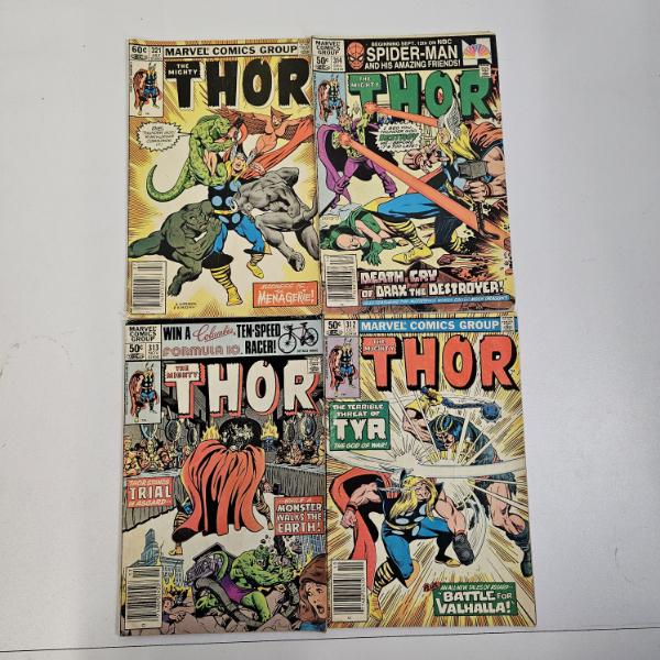Vintage Lot Of Four Marvel Bronze Age The Mighty Thor Comic Books
