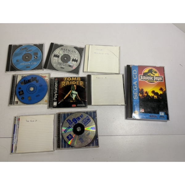 9 Games - PlayStation - Sega - Jurassic Park - Tomb Raider - GameDay '97 - Batman Returns
