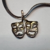 Image 4 : Sterling Silver Theater Mask Pendant Necklace - 18" - TW: 6.5g