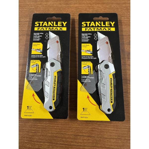 2 - Brand New Stanley FATMAX Retractable Folding Utility Knives With Blades - Heavy Duty