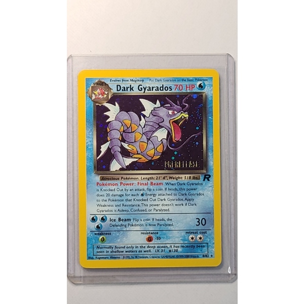 Pokémon TCG Team Rocket's Dark Gyarados Prerelease Holo Rare #8/82 Prerelease Pokémon Card 