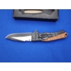 Image 5 : Alpha Outpost Wood & Black Metal Handle Folding Pocked Field Knife - Brand New! 