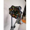 Image 4 : Gorgeous Stained Glass Portable Lamp With Floral Bottom - Working Condition
