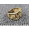 Image 3 : Vintage 14k Yellow Gold Ring Featuring a Cluster of Diamonds in Textured Nugget-Style Setting (8.8g)