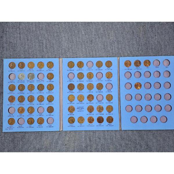Nice Lincoln Cent Collection Book Partially Filled - Loaded With Wheat & Copper Cents - F.V.  0.52