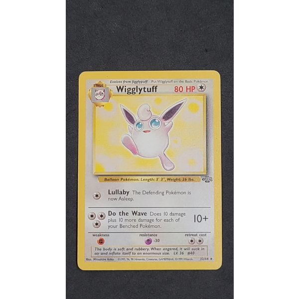 Vintage Pokémon TCG Wigglytuff 32/64 Non-Holo Rare Card From The Jungle Set