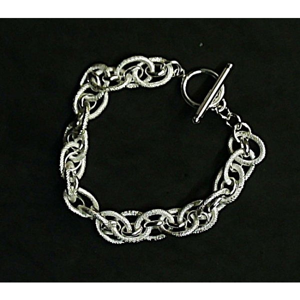 Sterling Silver Diamond Cut Bracelet - approx 8" - 26.8g TW