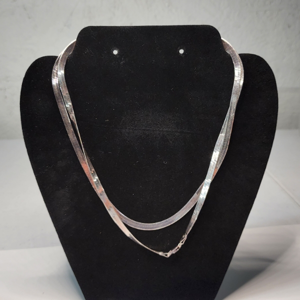 Stunning Sterling Silver Herringbone 36" Necklace - Total Weight: 19.7g