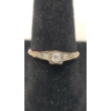 Image 1 : 14K Yellow Gold Vintage Art Deco Engagement Ring With Diamonds - Size 6.5 - Weight: 1.4g 