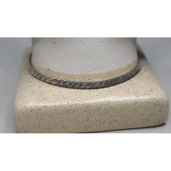 Sterling Silver 7" Herringbone Bracelet - Weight: 4.3g