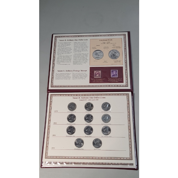 Susan B. Anthony U.S Dollar Coin & Stamp Collection - Face Value: $11
