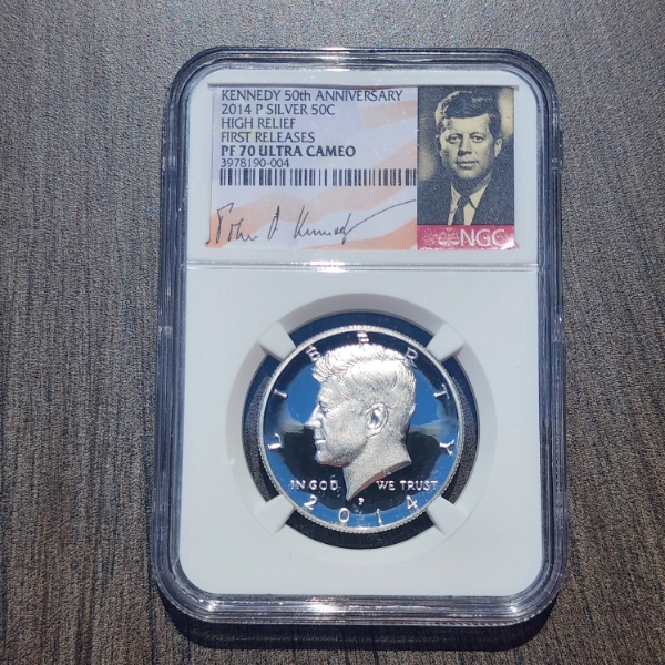 2014 Silver Kennedy Half Dollar High Relief First Releases NGC PF70 Ultra Cameo