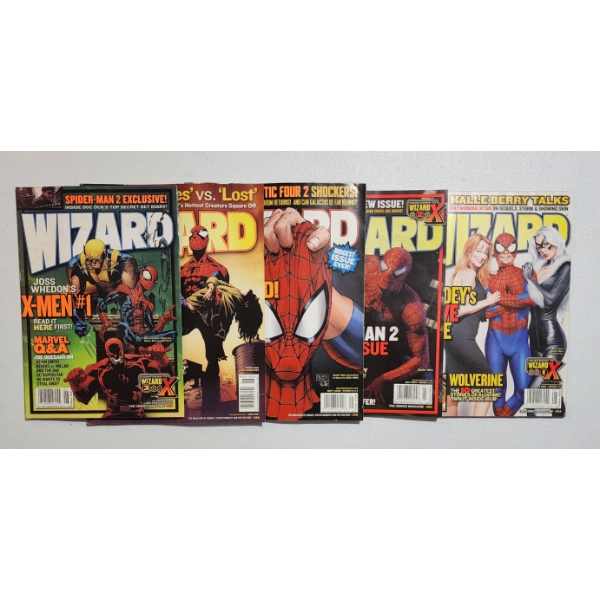 Nice Assortment of Five Different Wizard: The Comics Magazines Ft. Spider-Man on Cover!