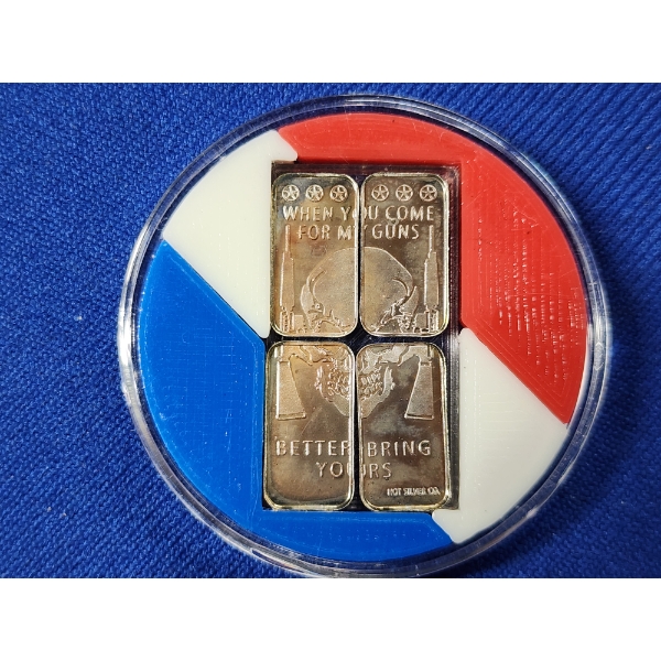 (4) 1 Gram .999 Silver Bars in Display Capsule