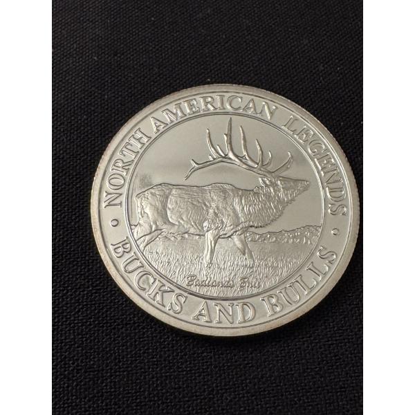 Rare North American Hunting Club Bucks And Bulls .999 Fine Silver Troy Ounce - Mint